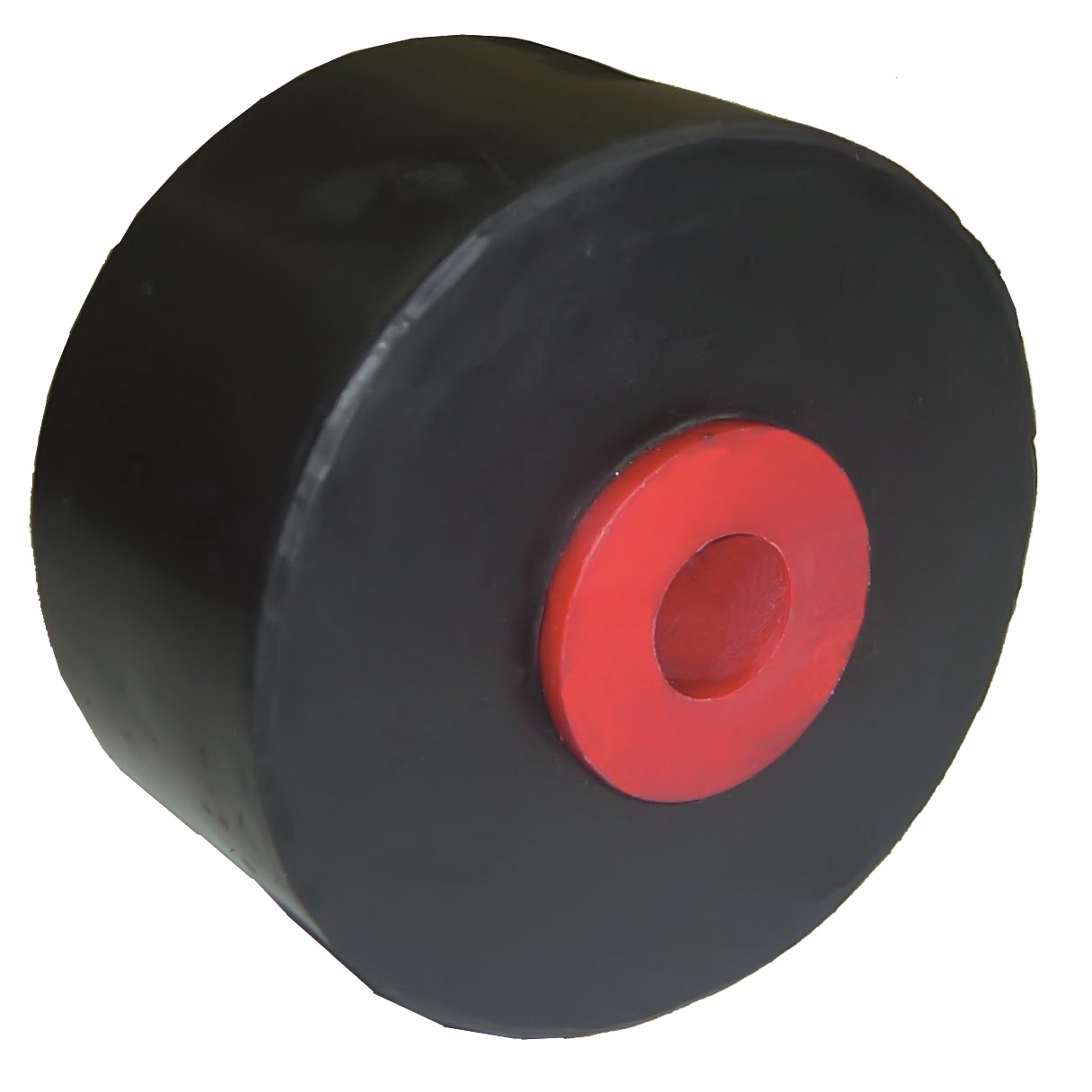 Oldaltámasztó görgő, sima, keménygumi – Egyes, Ø101 mm, tengely Ø16 mm, 52 mm, műanyag persellyel