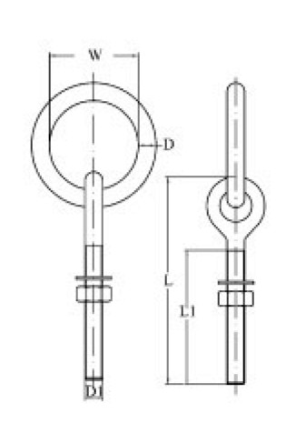 Aquinox A4 gyűrűs csavar M8, 110 mm hosszú