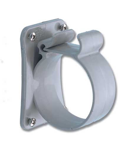 Kötéltartó klipsz, 60 mm – 60 mm belső / szürke műanyag