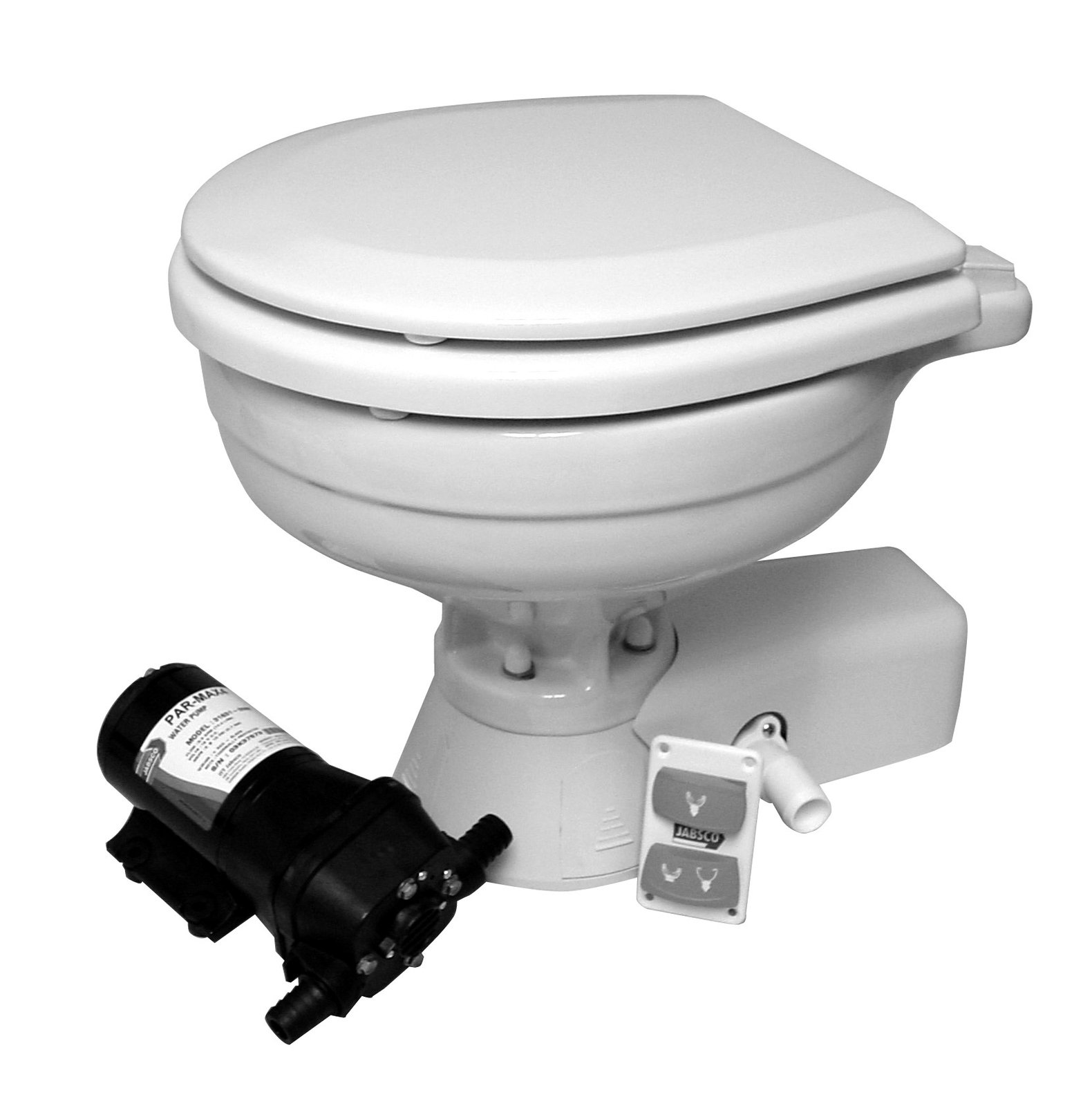 Jabsco Quiet Flush E2 elektromos fedélzeti WC, Compact, 12 V