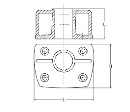 A4 rozsdamentes relingoszlop talp 25 mm csőhöz