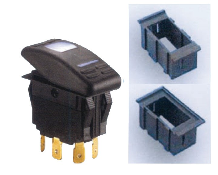 LED-es panelkapcsoló, be-ki, 3 pólus, 12 V